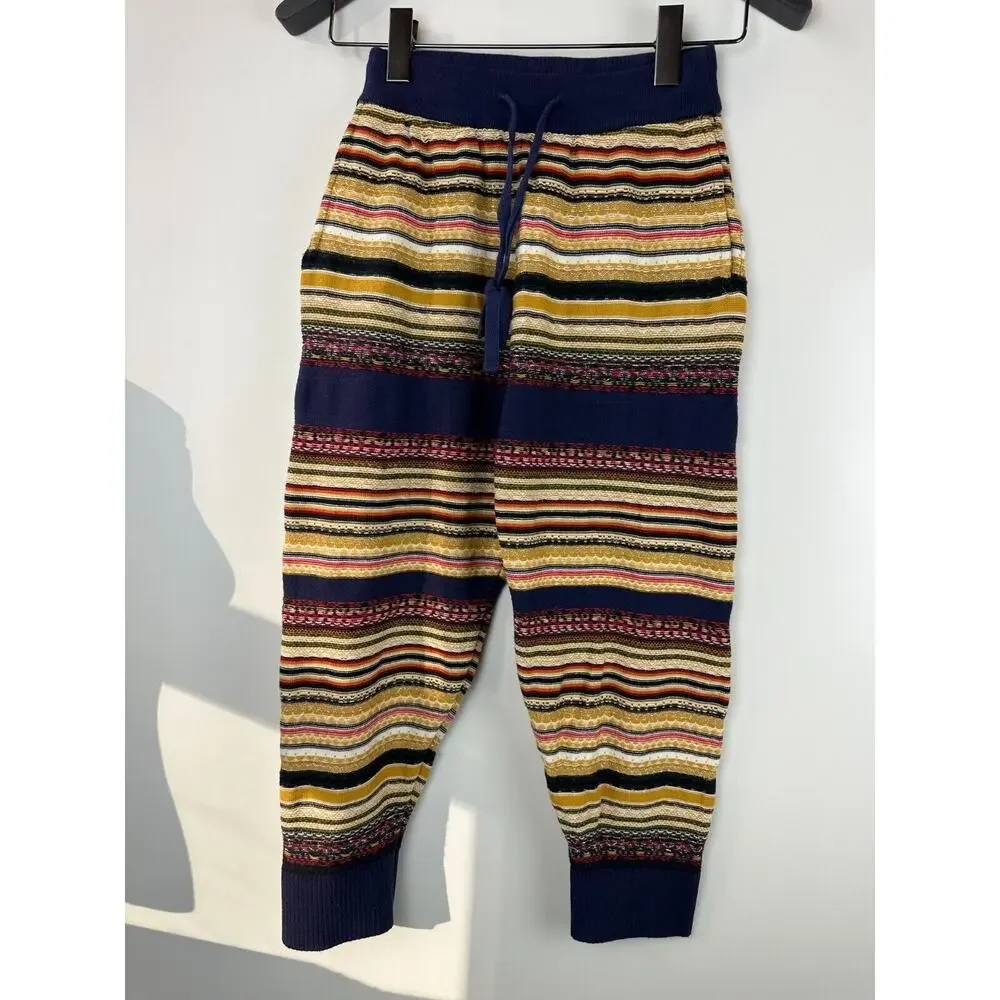 Free People All Mixed Up Knit Striped Jogger Pants Lounge Drawstring Size XS - Picture 2 of 16